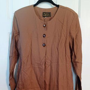 Positive Influence Brown sheath shift dress & long sleeved jacket/Size 12